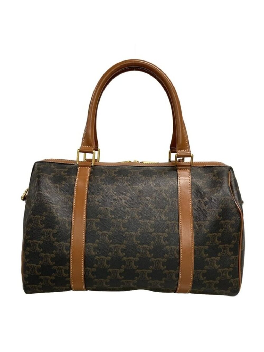 Celine Boston Bag Triomphe Canvas Tan Mini - Picture 3 of 16